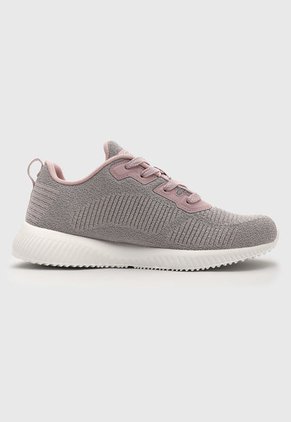 Tenis Training Palo Rosa-Blanco-Gris Skechers Bobs Squad - Ghost Star