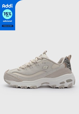 Tenis Lifestyle Skechers D'Lites Golden Chic Beige Skechers