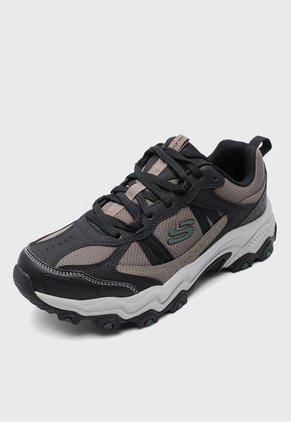 Tenis Outdoor Negro-Marrón-Gris Skechers Stamina AT - Upper Stitch