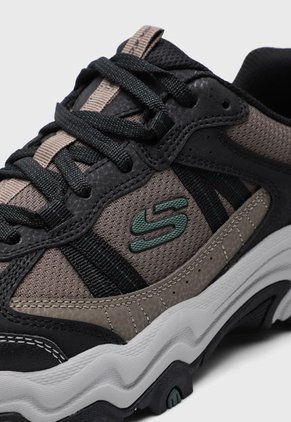 Tenis Outdoor Negro-Marrón-Gris Skechers Stamina AT - Upper Stitch