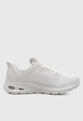 Tenis SKECHERS Knit Lace Up Slip On Blanco