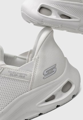 Tenis SKECHERS Knit Lace Up Slip On Blanco
