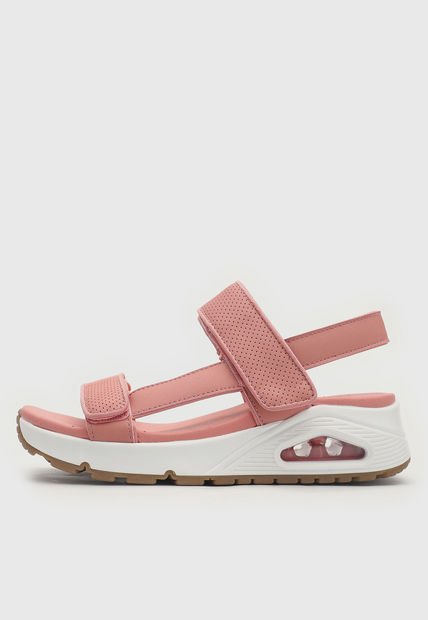 Sandalia Tacón Corrido Rosa-Blanco-Miel Skechers