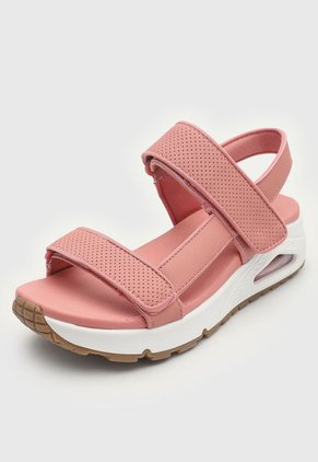 Sandalia Tacón Corrido Rosa-Blanco-Miel Skechers