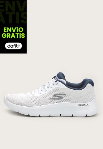 Tenis Walking Walking Blanco-Azul Navy Skechers Go Walk Flex-Remark Skechers