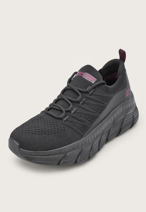 Tenis Lifestyle Negro-Magenta Skechers Bobs Sport B Flex Hi - Leveled Ground