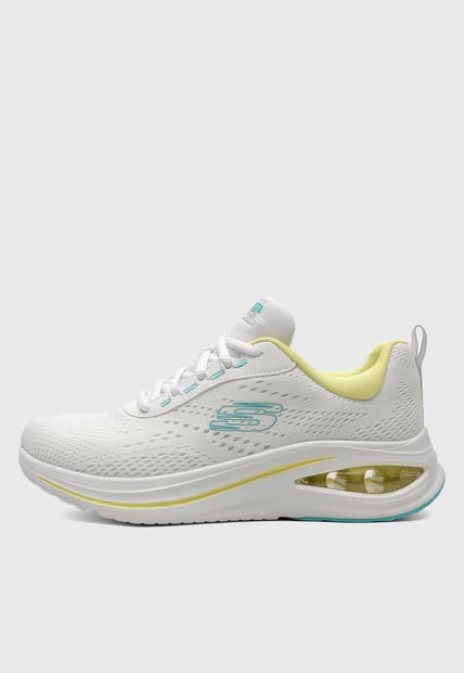 Tenis Blanco-Amarillo-Verde Menta SKECHERS Skech Air Meta