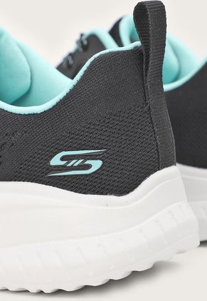 Tenis Training Negro-Marfil-Turquesa Skechers Bobs Squad Chaos