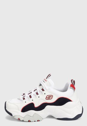 Tenis Lifestyle Blanco-Azul-Rojo Skechers D lite 3.0