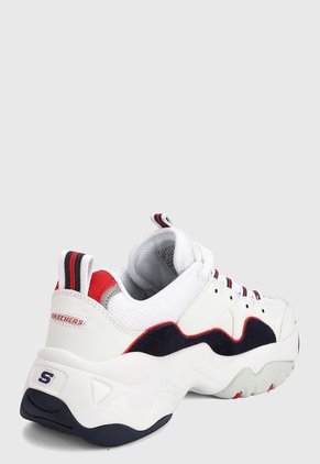 Tenis Lifestyle Blanco-Azul-Rojo Skechers D lite 3.0