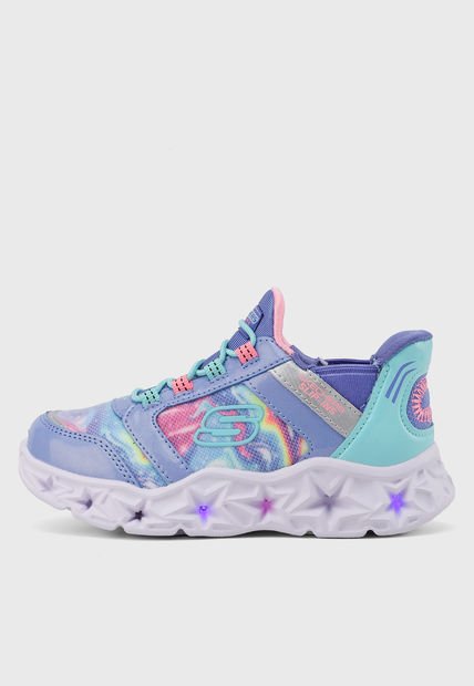 Tenis Lifestyle Lila-Verde Claro-Blanco SKECHERS Galaxy Lights - Tie Dye Take Off