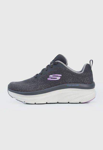 Tenis Training Gris-Blanco-Lila Skechers D'lux Walker