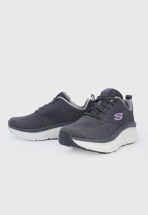 Tenis Training Gris-Blanco-Lila Skechers D'lux Walker