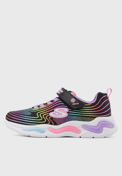 Tenis Lifestyle Negro-Lila-Rosa SKECHERS S Lights - Wavy Beams