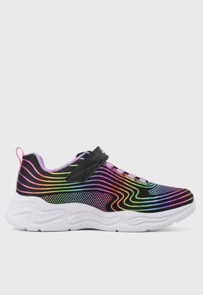 Tenis Lifestyle Negro-Lila-Rosa SKECHERS S Lights - Wavy Beams