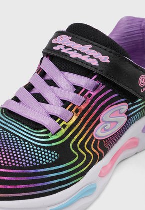 Tenis Lifestyle Negro-Lila-Rosa SKECHERS S Lights - Wavy Beams
