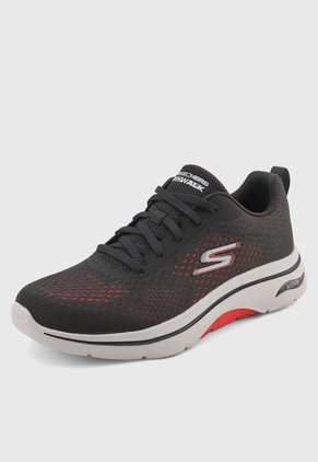 Tenis Walking Negro-Gris-Rojo SKECHERS Go walk Arch Fit 2.0 - Idyllic 2