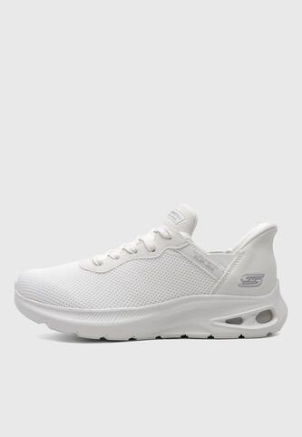 Tenis SKECHERS Knit Lace Up Slip On Blanco Skechers
