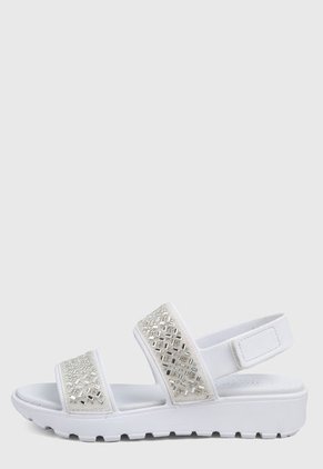 Playera Blanco-Plateado Skechers Footsteps - Glam Party