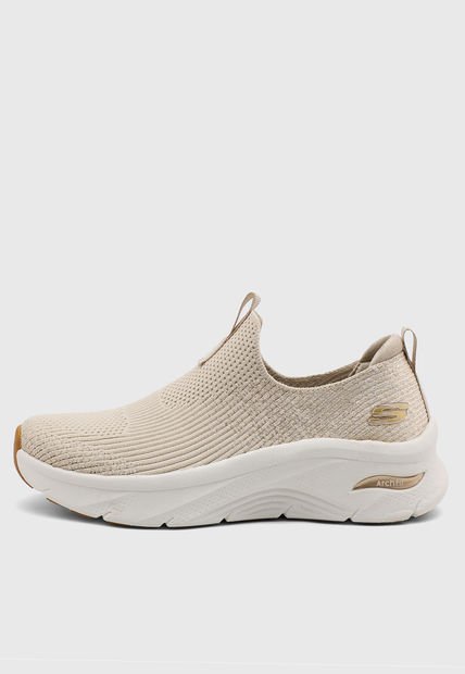 Tenis Lifestyle Beige-Blanco Skechers Arch Fit D'Lux - Glimmer Dust