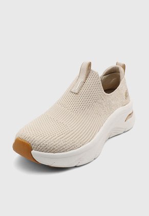 Tenis Lifestyle Beige-Blanco Skechers Arch Fit D'Lux - Glimmer Dust