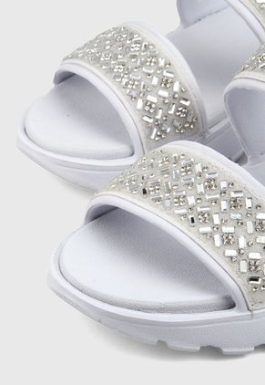 Playera Blanco-Plateado Skechers Footsteps - Glam Party