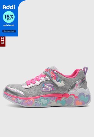 Tenis Lifestyle SKECHERS S-Lights: Eternal Heart Lights Gris Skechers