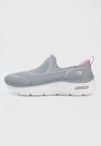 Tenis Training Gris-Blanco-Rosa Skechers Go Walk Hyper Burst