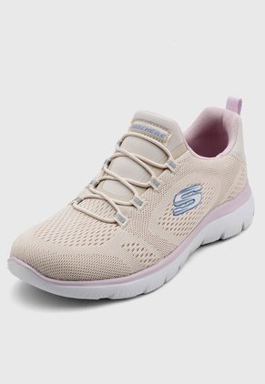Tenis Training Beige-Rosa-Azul Skechers Summits - Perfect Views