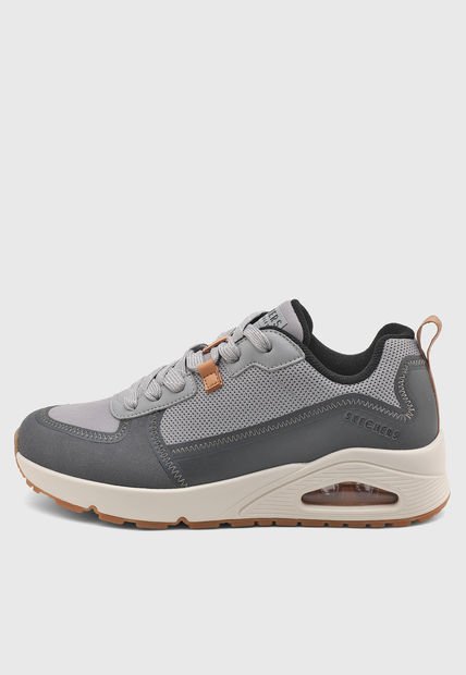 Tenis Lifestyle Gris-Café-Marfil Skechers Uno - Layover