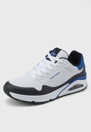 Tenis Lifestyle Blanco-Negro-Azul SKECHERS Uno - Back Lit
