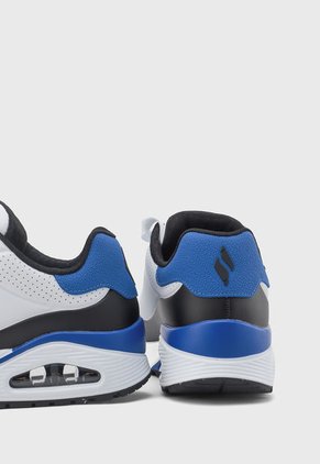 Tenis Lifestyle Blanco-Negro-Azul SKECHERS Uno - Back Lit