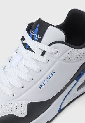 Tenis Lifestyle Blanco-Negro-Azul SKECHERS Uno - Back Lit