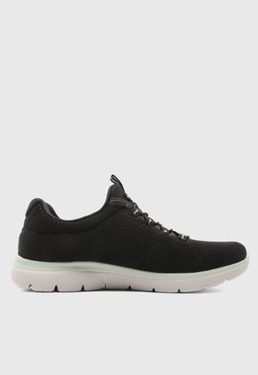 Tenis SKECHERS Mesh bungee slip-on Negro