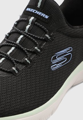 Tenis SKECHERS Mesh bungee slip-on Negro