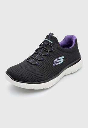 Tenis Running Negro-Violeta-Blanco Skechers Summits Next Wave