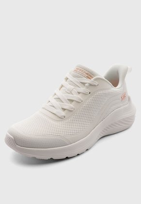 Tenis SKECHERS Lace Up Mesh Marfil