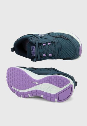 Tenis Training Azul Grisáceo-Blanco-Lila Skechers Gorun consistente