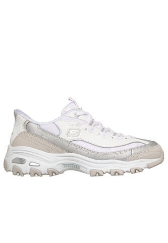 Tenis Mujer Skechers D'Lites Smooth Nostalgia - Blanco/Gris Skechers