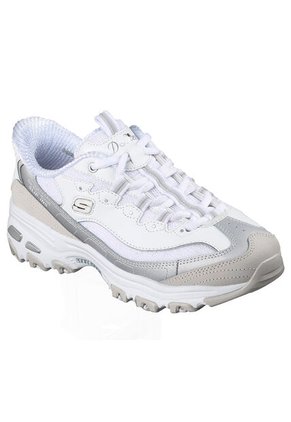 Tenis Mujer Skechers D'Lites Smooth Nostalgia - Blanco/Gris
