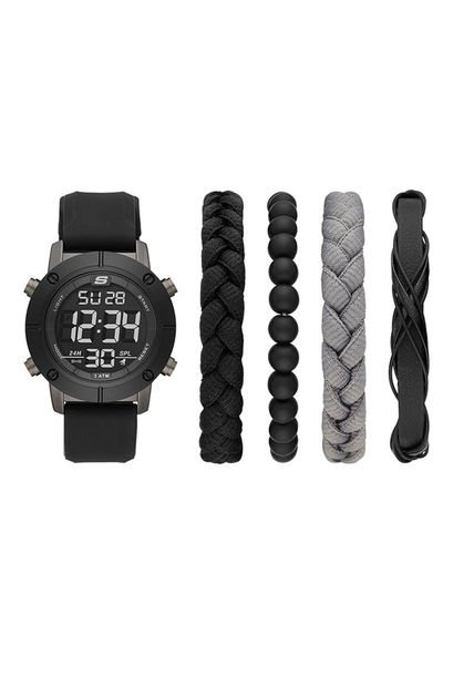 Relojes Skechers Hombre Sets. Silicona Negro SR9053
