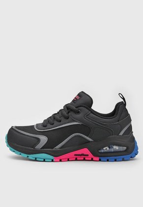 Tenis Lifestyle Negro-Magenta-Azul Skechers Uno Trail - Hot Hikes