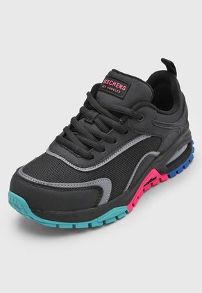Tenis Lifestyle Negro-Magenta-Azul Skechers Uno Trail - Hot Hikes