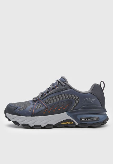 Tenis de Senderismo Azul Navy-Gris Skechers Max Protect