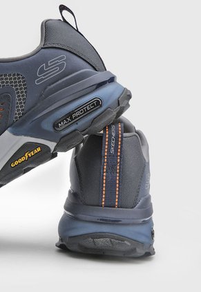Tenis de Senderismo Azul Navy-Gris Skechers Max Protect
