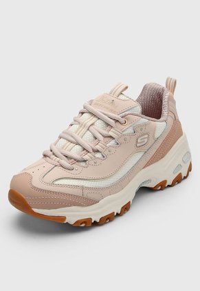 Tenis Lifestyle Palo Rosa-Blanco Skechers D'Lites