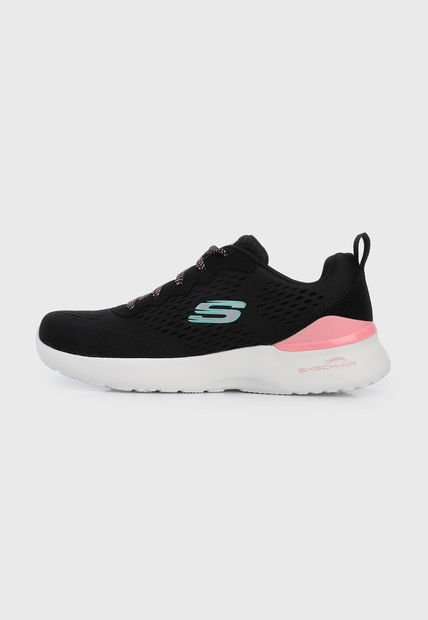 Tenis Training Negro-Blanco-Rosa-Azul Skechers Skech-air Dynamight