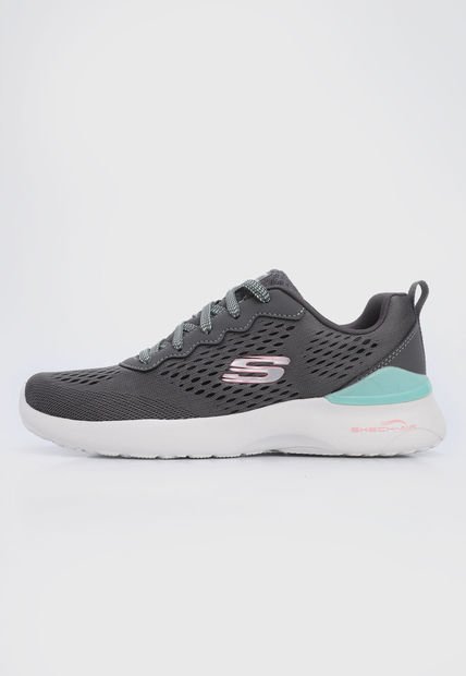Tenis Training Gris-Marfil-Verde Menta Skechers Skech-Air Dynamight