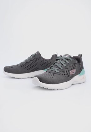 Tenis Training Gris-Marfil-Verde Menta Skechers Skech-Air Dynamight