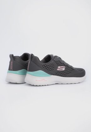 Tenis Training Gris-Marfil-Verde Menta Skechers Skech-Air Dynamight